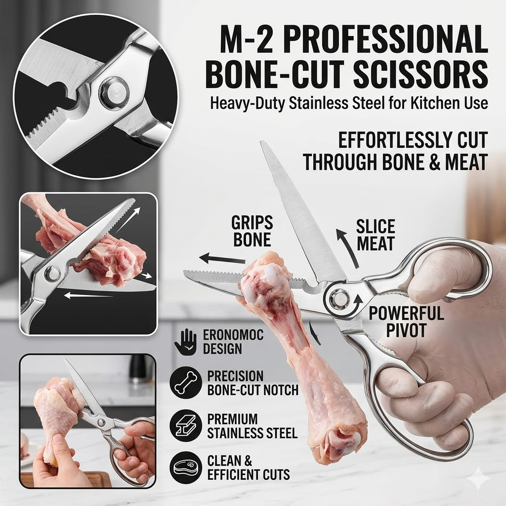 c10cf27e-584c-4d0c-8cb8-d9eea10886e0 Stainless Steel Bone-Cut Kitchen Scissors - Image 1